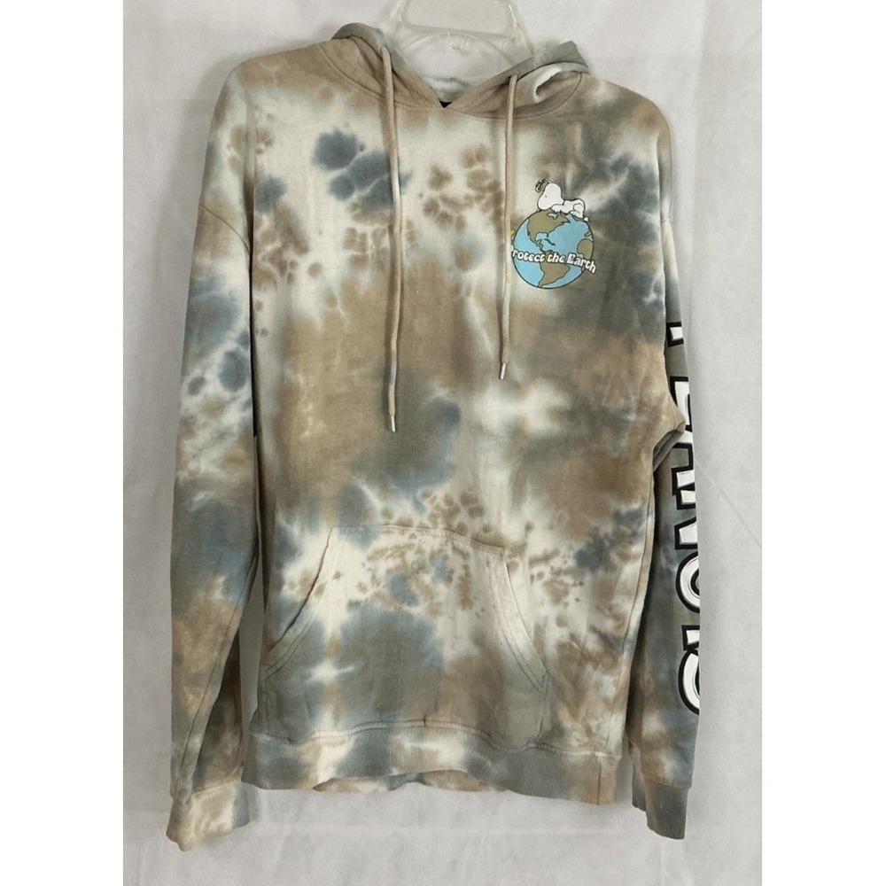 Snoopy Woodstock Hoodie M Tie Dye Peanuts Protect the Earth Sweatshirt Unisex